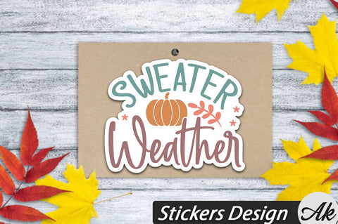 Sweater weather Stickers Design SVG akazaddesign 
