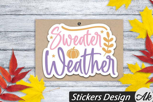 Sweater weather Stickers Design SVG akazaddesign 