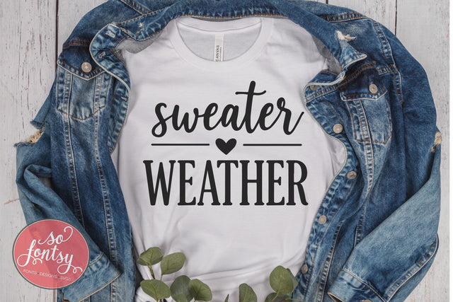 Sweater Weather SVG Cut File for Cricut & Silhouette | Cozy SVG So Fontsy VIP Design Shop 