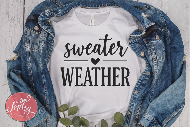 Sweater Weather SVG Cut File for Cricut & Silhouette | Cozy SVG So Fontsy VIP Design Shop 