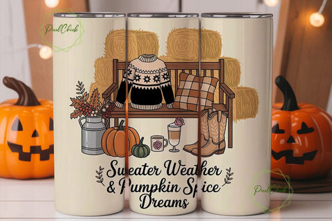 Sweater Weather Tumbler Wrap PNG Sublimation PixelChick 