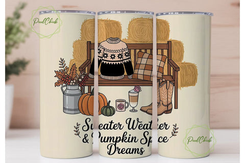 Sweater Weather Tumbler Wrap PNG Sublimation PixelChick 