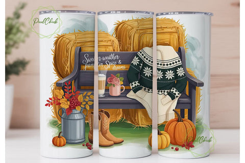 Sweater Weather Tumbler Wrap PNG Sublimation PixelChick 