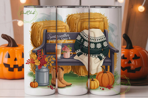 Sweater Weather Tumbler Wrap PNG Sublimation PixelChick 