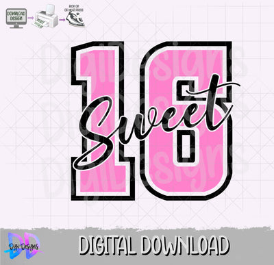 Sweet 16 Svg- Png- 16th Birthday- Digital Download SVG DigiDezigns 