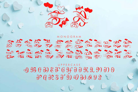 Sweet Amora Monogram Font Prasetya Letter 