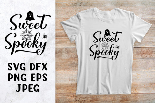 Sweet and spooky SVG. Funny Halloween quote shirt design SVG LaBelezoka 