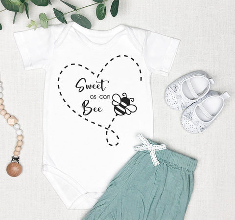 Sweet As Can Bee SVG PNG - Cute Bumble Bee Baby Onesie Design - Toddler Shirt Cut File for Cricut SVG DreamingSVG 
