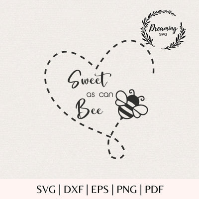 Sweet As Can Bee SVG PNG - Cute Bumble Bee Baby Onesie Design - Toddler Shirt Cut File for Cricut SVG DreamingSVG 