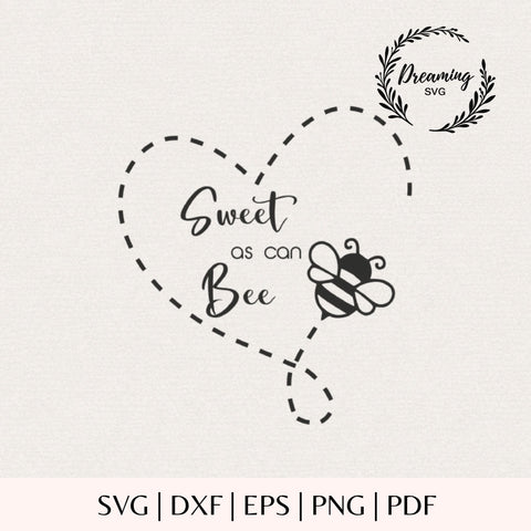 Sweet As Can Bee SVG PNG - Cute Bumble Bee Baby Onesie Design - Toddler Shirt Cut File for Cricut SVG DreamingSVG 