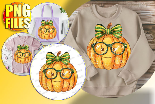 Sweet Autumn Pumpkin with Bow Design for Sublimation PNG Sublimation afrosvg 