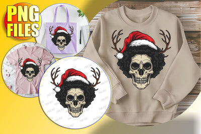 Sweet Autumn Skull with Bow for Sublimation - Halloween Clipart Sublimation afrosvg 