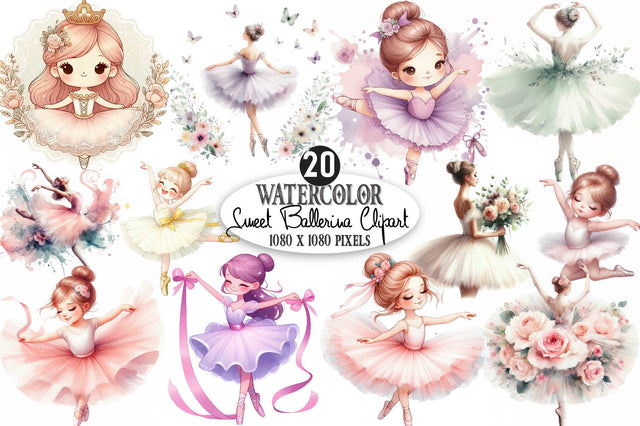 Sweet Ballerina Clipart Bundle Sublimation SVGista 