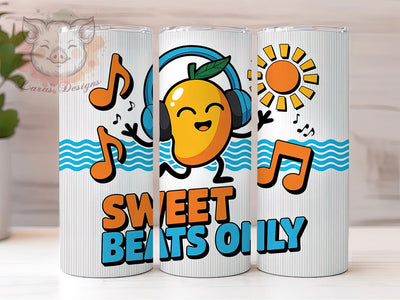 Sweet Beats 20oz Tumbler Wrap, Sweet Beats Only, Funny Fruit Sublimation, Fruit PNG Design, 20oz Tumbler Wrap, Tropical Summer Vibes, Fruit Humor Wrap Sublimation Lara' s Designs 
