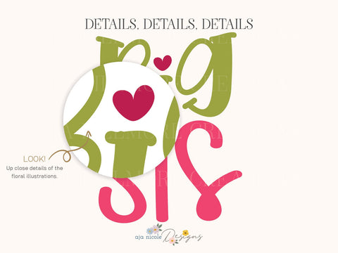 Sweet Big Sis SVG Cut File SVG Aja Nicole Designs 