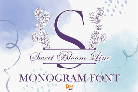 Sweet Bloom Line Monogram Font Dm Letter Studio 