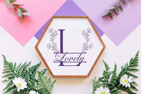 Sweet Bloom Line Monogram Font Dm Letter Studio 