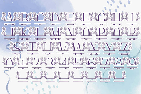 Sweet Bloom Line Monogram Font Dm Letter Studio 