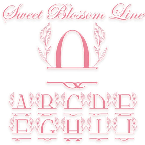 Sweet Blossom Line Monogram Font Dm Letter Studio 