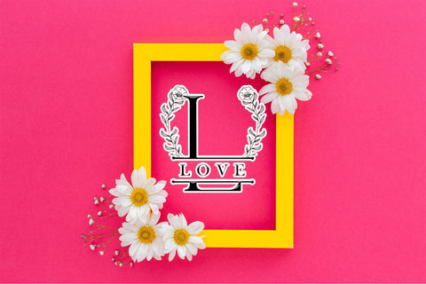 Sweet Blossom Line Monogram Font Dm Letter Studio 