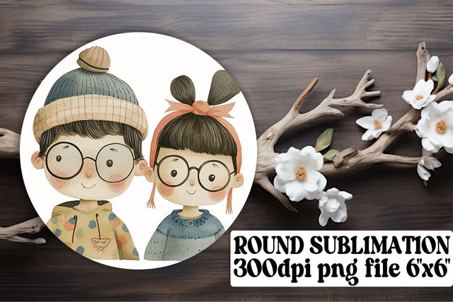 Sweet Boho Children's Delights: Round Ornament Magic Sublimation afrosvg 
