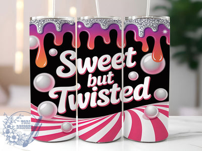 Sweet but Twisted Candy Cane Tumbler, Candy Cane Sublimation Design, Festive Holiday Cup Art, 20oz Xmas Tumbler, Whimsical Candy Mug, Stylish Christmas Cup, Cozy Holiday Wrap Sublimation ToriDesigns 