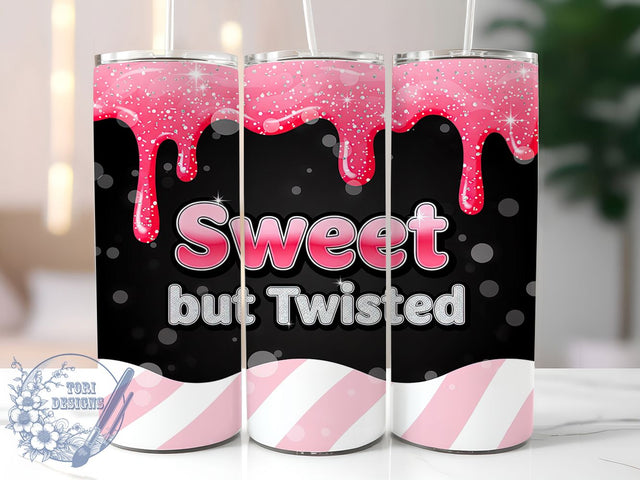 Sweet but Twisted Candy Cane Tumbler, Candy Cane Sublimation Design, Festive Holiday Cup Art, 20oz Xmas Tumbler, Whimsical Candy Mug, Stylish Christmas Cup, Cozy Holiday Wrap Sublimation ToriDesigns 