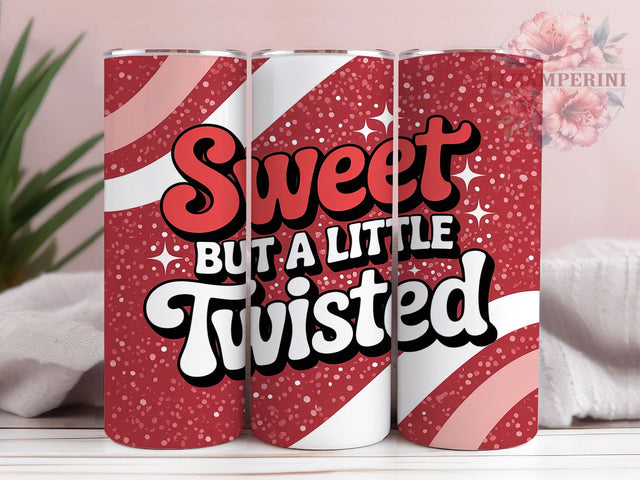 Sweet but Twisted Candy Cane Tumbler, Funny Christmas Sublimation Design, Sweet but Twisted Holiday Art, 20oz Christmas Tumbler, Whimsical Candy Cane Mug, Festive Holiday Cup, Humorous Christmas Wrap Sublimation Li Zamperini 