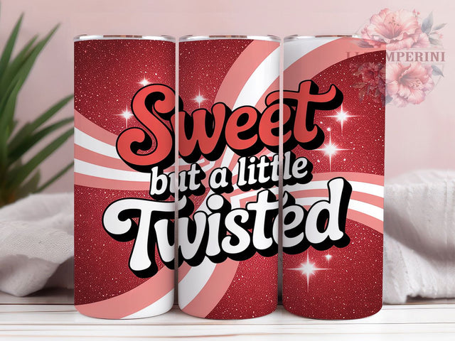 Sweet but Twisted Candy Cane Tumbler, Funny Christmas Sublimation Design, Sweet but Twisted Holiday Art, 20oz Christmas Tumbler, Whimsical Candy Cane Mug, Festive Holiday Cup, Humorous Christmas Wrap Sublimation Li Zamperini 