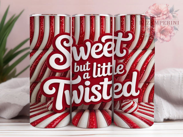 Sweet but Twisted Candy Cane Tumbler, Funny Christmas Sublimation Design, Sweet but Twisted Holiday Art, 20oz Christmas Tumbler, Whimsical Candy Cane Mug, Festive Holiday Cup, Humorous Christmas Wrap Sublimation Li Zamperini 
