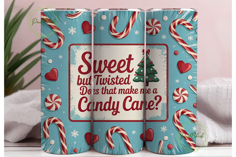Sweet But Twisted Christmas Tumbler Wrap Sublimation PixelChick 