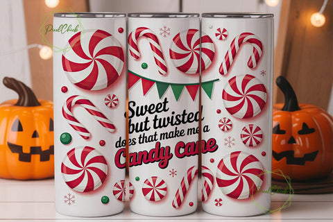 Sweet But Twisted Christmas Tumbler Wrap Sublimation PixelChick 