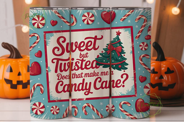 Sweet But Twisted Christmas Tumbler Wrap Sublimation PixelChick 