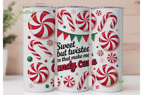 Sweet But Twisted Christmas Tumbler Wrap Sublimation PixelChick 