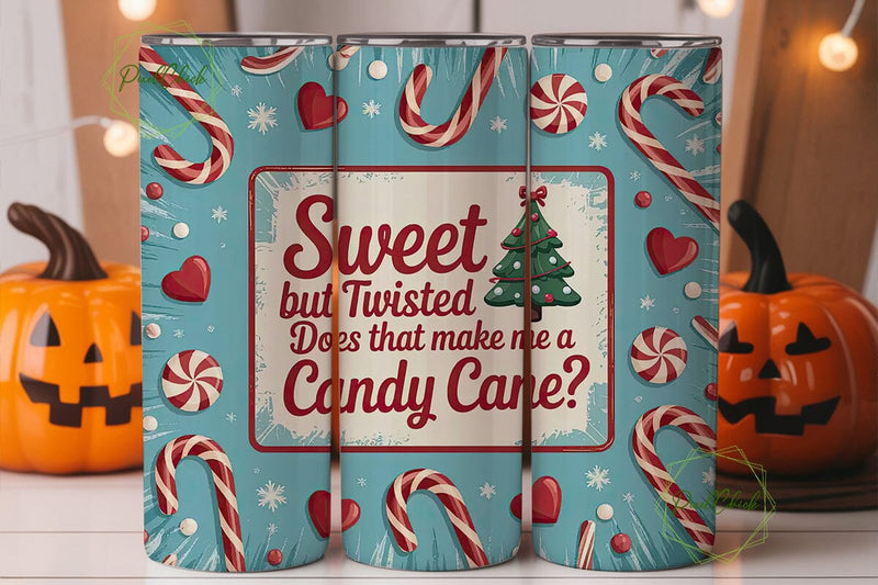 Sweet But Twisted Christmas Tumbler Wrap Sublimation PixelChick 