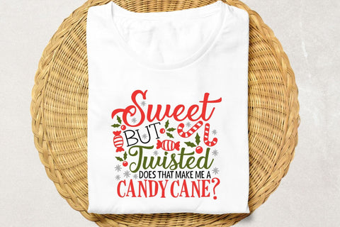 Sweet But Twisted Does That Make Me A Candy Cane| Funny Christmas SVG Cutting Files. SVG CosmosFineArt 