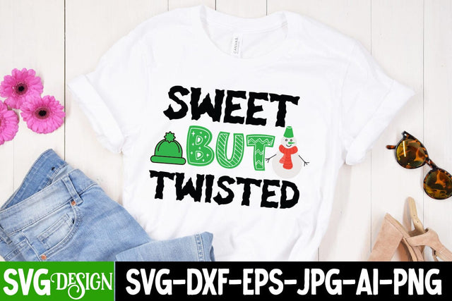 Sweet But Twisted SVG Cut File ,Sweet But Twisted SVG Design, Christmas SVG Quotes, Merry Christmas SVG Design, Christnmas Sublimation PNG SVG BlackCatsMedia 