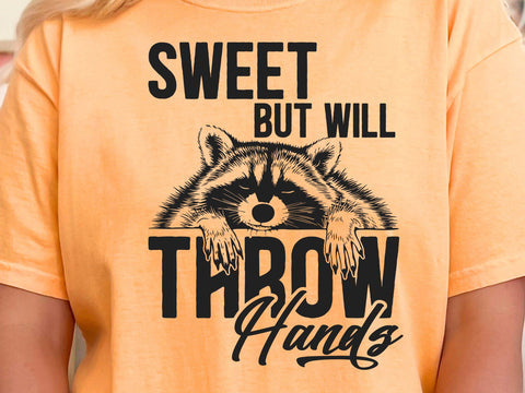 Sweet But Will Throw Hands Svg, Raccoon Svg SVG DesignDestine 