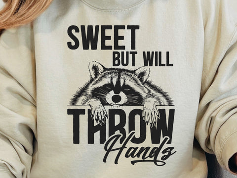 Sweet But Will Throw Hands Svg, Raccoon Svg SVG DesignDestine 