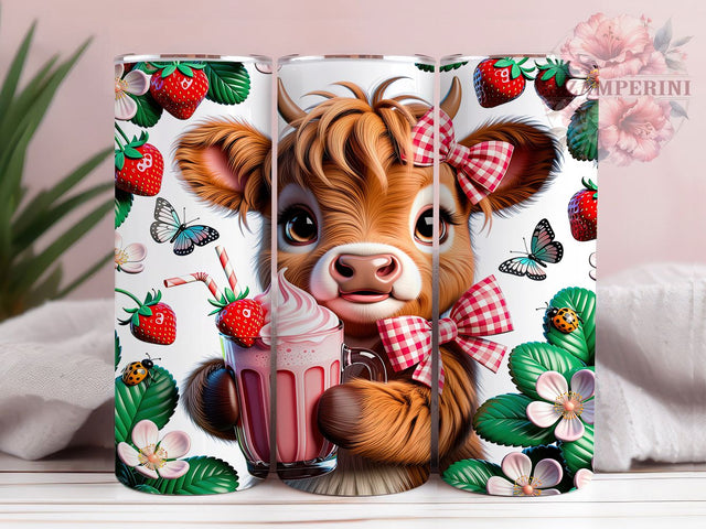 Sweet Calf Gaze 20oz Tumbler, Sweet Calf, Gentle Gaze, Whimsical Charm, Animal Motif, Pastoral Theme, Skinny Tumbler, Sublimation PNG Sublimation Li Zamperini 