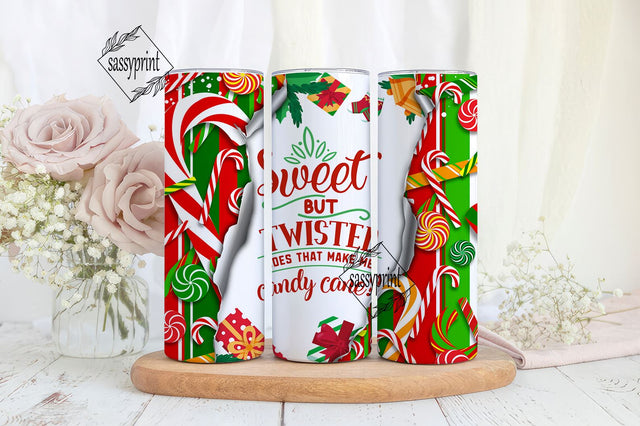 Sweet Candy Christmas Tumbler, Cute Cane Tumbler for Holiday Gift, Present Gift for Her, Home Decoration for Holiday, Unique Drink for Santa Sublimation 20oz Skinny Tumbler , Digital Download Sublimation sassyprint 
