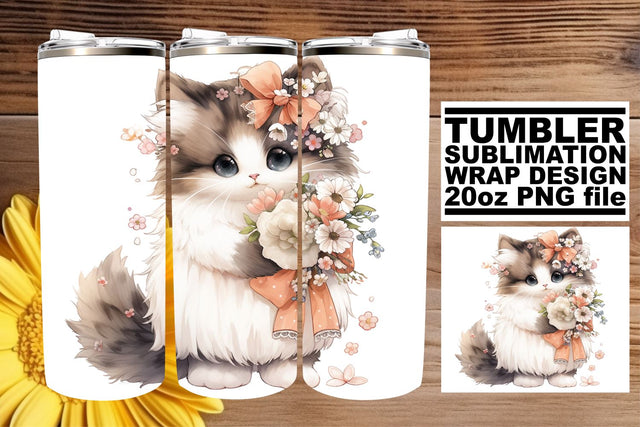 Sweet Cat Lover's 20oz Tumbler Sublimation Pack with Kitties Sublimation afrosvg 
