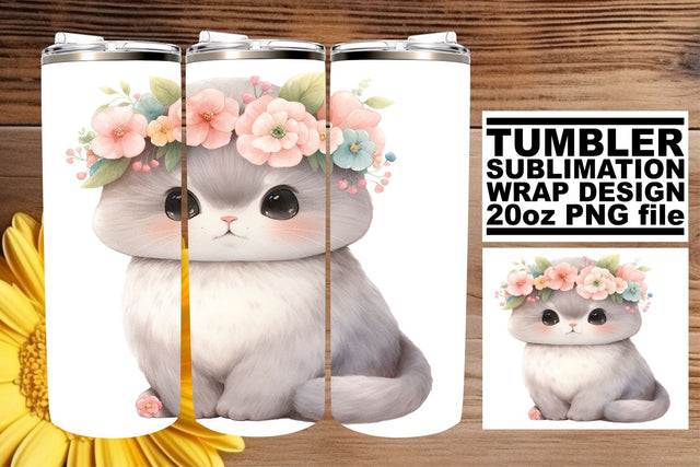 Sweet Cat Lover's Watercolor Tumbler Wrap Sublimation Set Sublimation afrosvg 