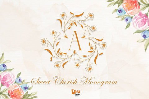 Sweet Cherish Monogram SVG Dm Letter Studio 