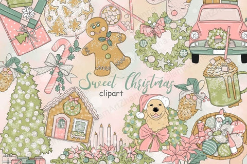 Sweet Christmas CLIPART Cozy Winter Weekend Cookie PNG Files SVG GlamArtZhanna 