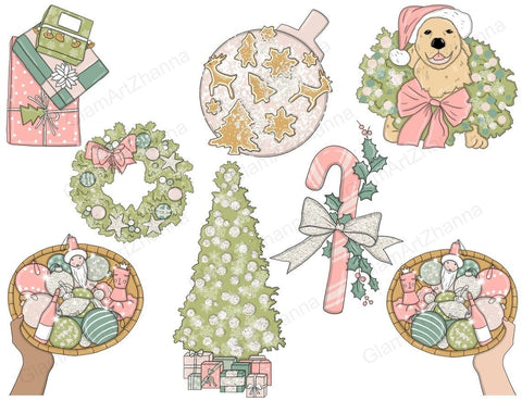 Sweet Christmas CLIPART Cozy Winter Weekend Cookie PNG Files SVG GlamArtZhanna 