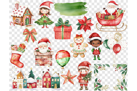 Sweet Christmas Clipart PNG | Xmas Graphics Set SVG GlamArtZhanna 