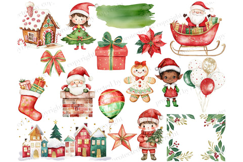 Sweet Christmas Clipart PNG | Xmas Graphics Set SVG GlamArtZhanna 
