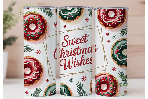 Sweet Christmas Donuts Tumbler Wrap Sublimation PixelChick 