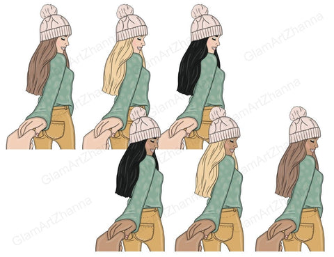 Sweet Christmas GIRLS Cozy Winter Weekend Cookie PNG Files SVG GlamArtZhanna 